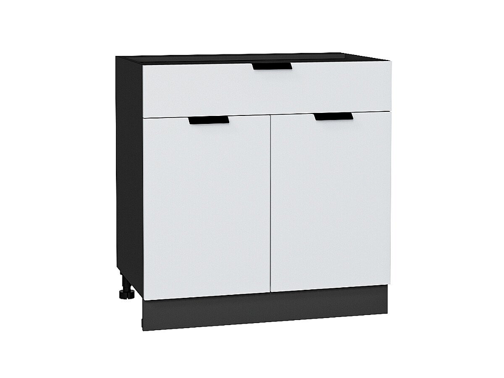 Шкаф нижний с 2-мя дверцами и ящиком Евро (816х800х478) graphite/Белый