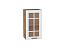 Шкаф верхний с 1-ой остекленной дверцей Прага (716х400х318) Дуб Вотан/Белое дерево