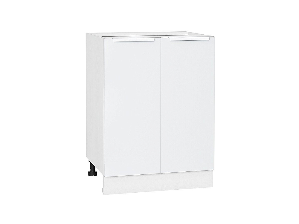 Шкаф нижний с 2-мя дверцами Фьюжн (816х600х480) Белый/silky white
