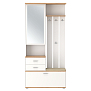 Шкаф для прихожей 65.08 Антре с зеркалом белый/дуб золотой/ДВПО белый/ткань велюр forward 910 крем
