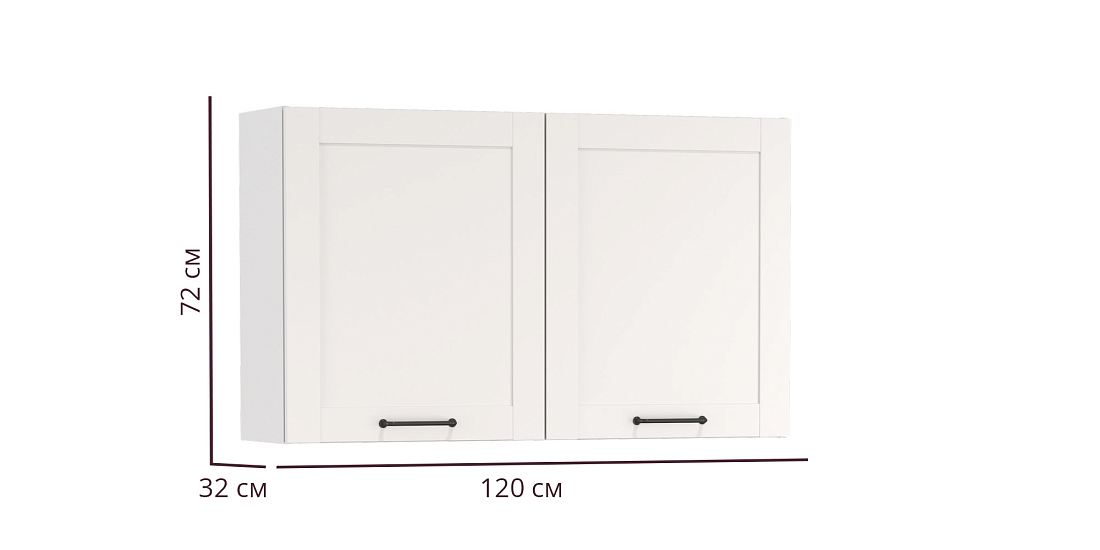 Шкаф навесной Аризона (1200) белый/ДВПО белый/профиль ПВХ белый О