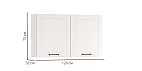 Шкаф навесной Аризона (1200) белый/ДВПО белый/профиль ПВХ белый О