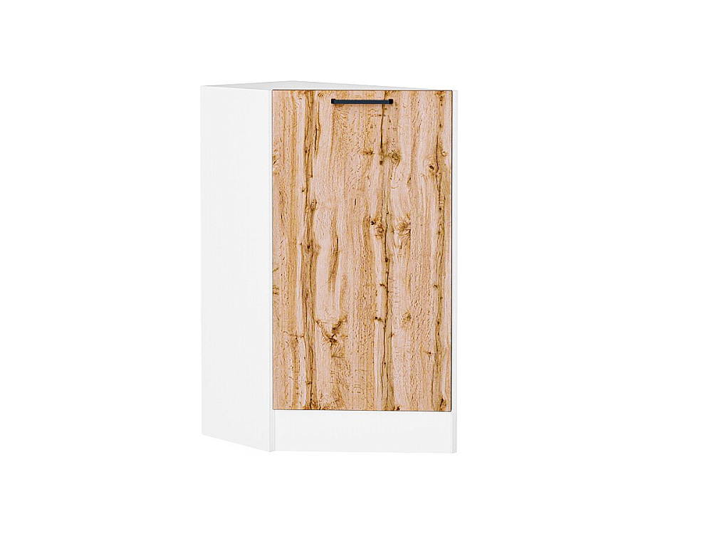 Шкаф нижний торцевой Флэт (816х296х552) Белый/wotan oak 2s