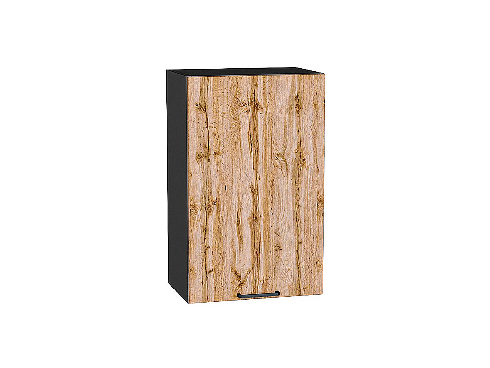 Шкаф верхний с 1-ой дверцей Флэт (716х450х318) graphite/wotan oak 2s