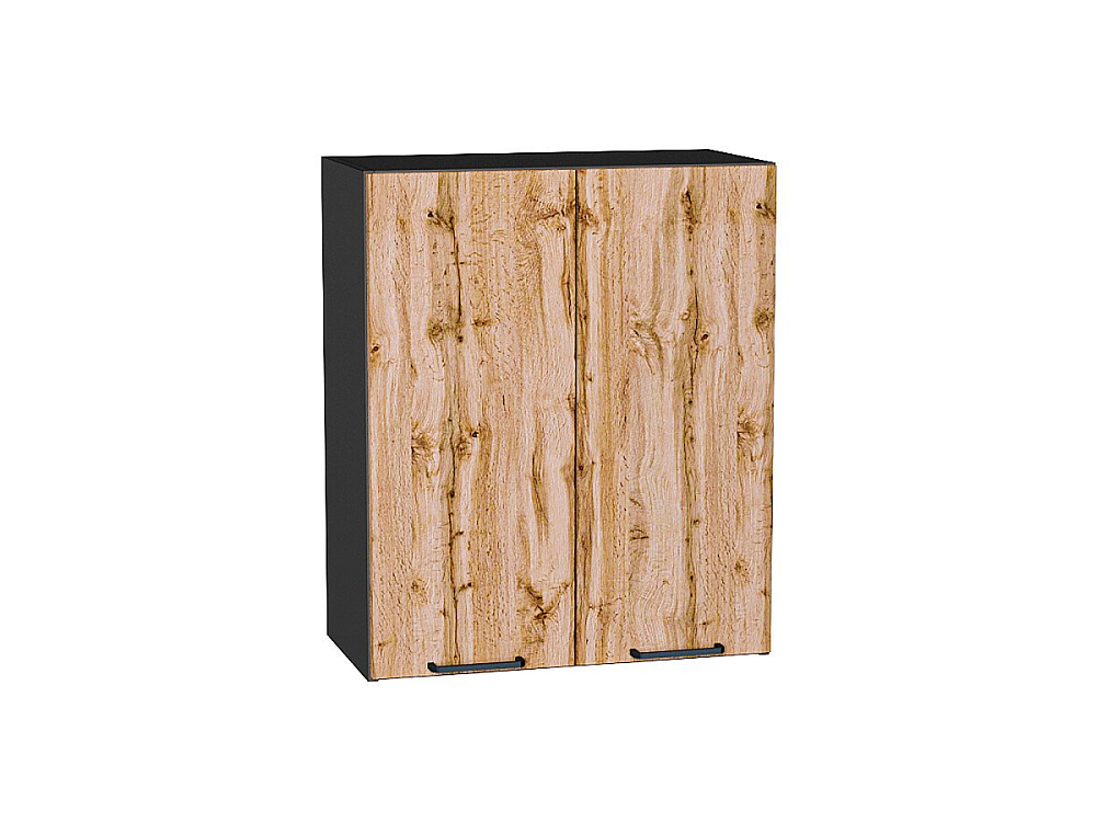 Шкаф верхний с 2-мя дверцами Флэт (716х600х318) graphite/wotan oak 2s