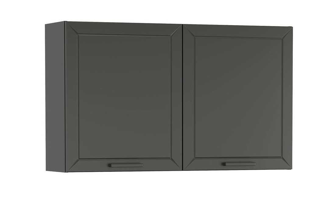 Шкаф навесной Мадрид (1200) диамант серый/ДВПО белый/ПВХ графит