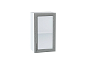 Шкаф верхний с 1-ой остекленной дверцей Сканди (716х400х320) Белый/grey softwood