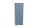 Шкаф верхний с 1-ой дверцей Фьюжн (920х350х320) Белый/silky blue