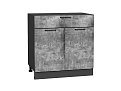 Шкаф нижний с 2-мя дверцами и ящиком Флэт (816х800х478) graphite/temple stone 2s