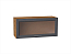 Шкаф верхний горизонтальный остекленный Сканди (358х800х320) Дуб Вотан/Graphite Softwood
