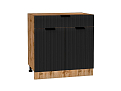 Шкаф нижний с 2-мя дверцами и ящиком Евро Лайн (816х800х478) Дуб Вотан/Антрацит