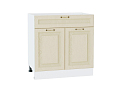 Шкаф нижний с 2-мя дверцами и ящиком Ницца (816х800х478) Белый/Дуб крем