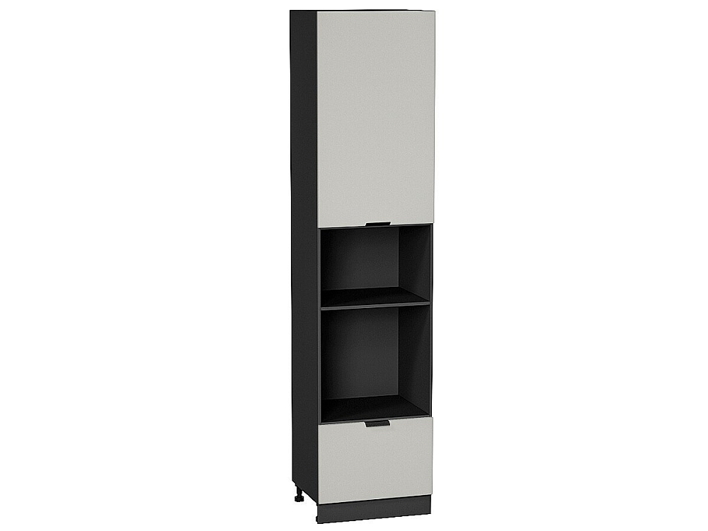 Шкаф пенал с 1-ой дверцей и ящиком под технику Евро (2336х600х574) graphite/Агат