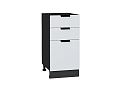 Шкаф нижний с 3-мя ящиками Евро (816х400х478) graphite/Белый