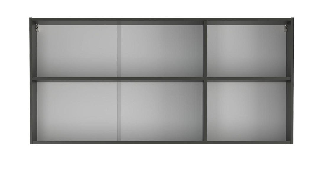 Шкаф навесной Мадрид (1500) диамант серый/ДВПО белый/ПВХ графит