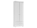 Шкаф комбинированный 2-х дверный Монако (гл.410) белый/ПВХ белое дерево