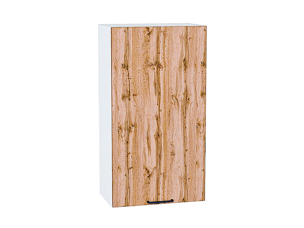 Шкаф верхний с 1-ой дверцей Флэт (920х500х318) Белый/wotan oak 2s