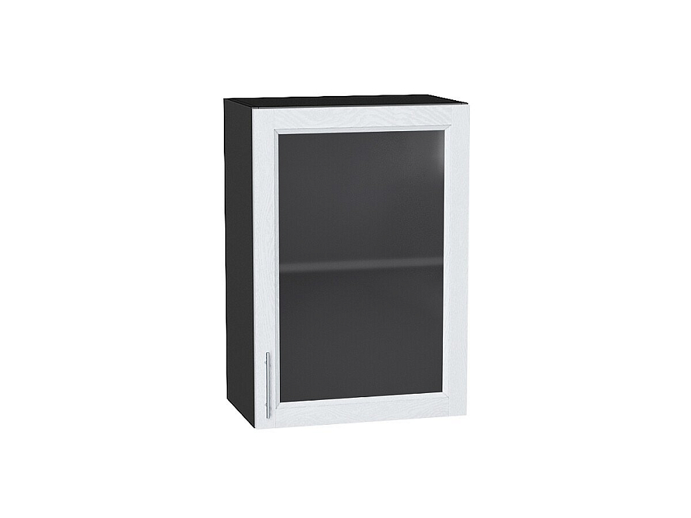 Шкаф верхний с 1-ой остекленной дверцей Сканди (716х500х320) graphite/white softwood