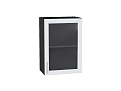 Шкаф верхний с 1-ой остекленной дверцей Сканди (716х500х320) graphite/white softwood
