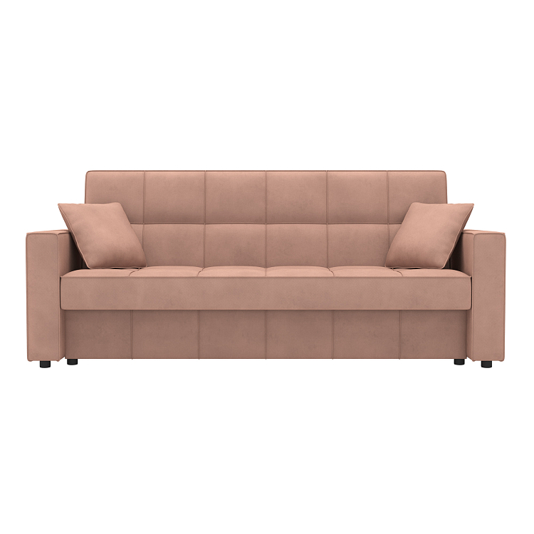 Луи / Диван - кровать 3-х местный (2 думки) велюр аватар розовый 305