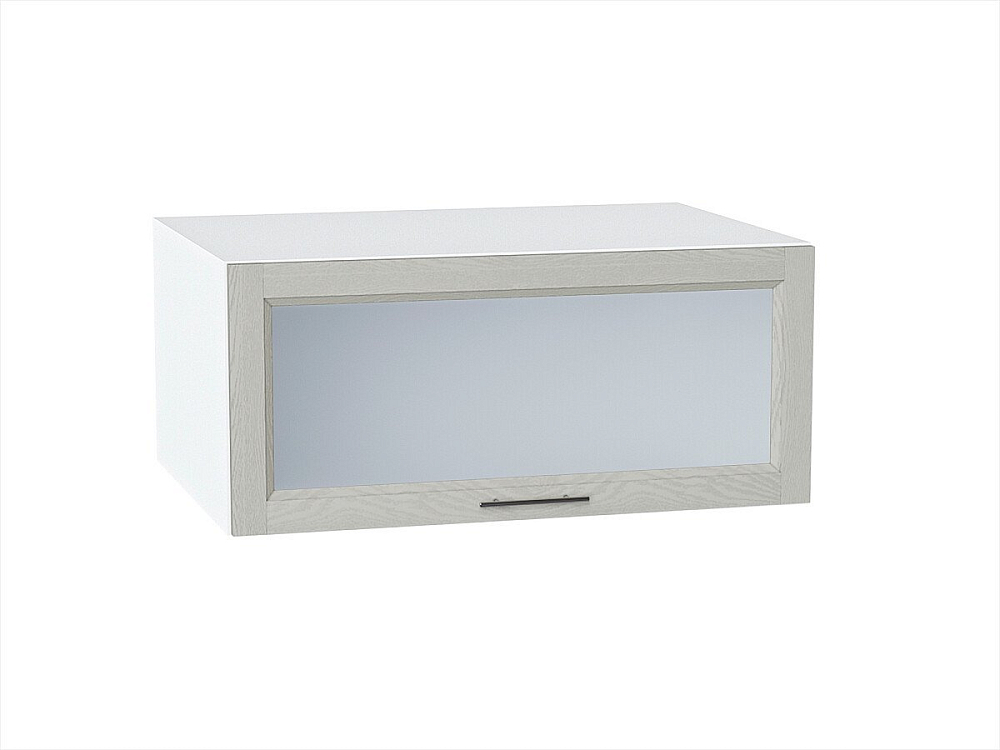 Шкаф верхний горизонтальный остекленный глубокий Сканди (358х800х576) Белый/cappuccino softwood