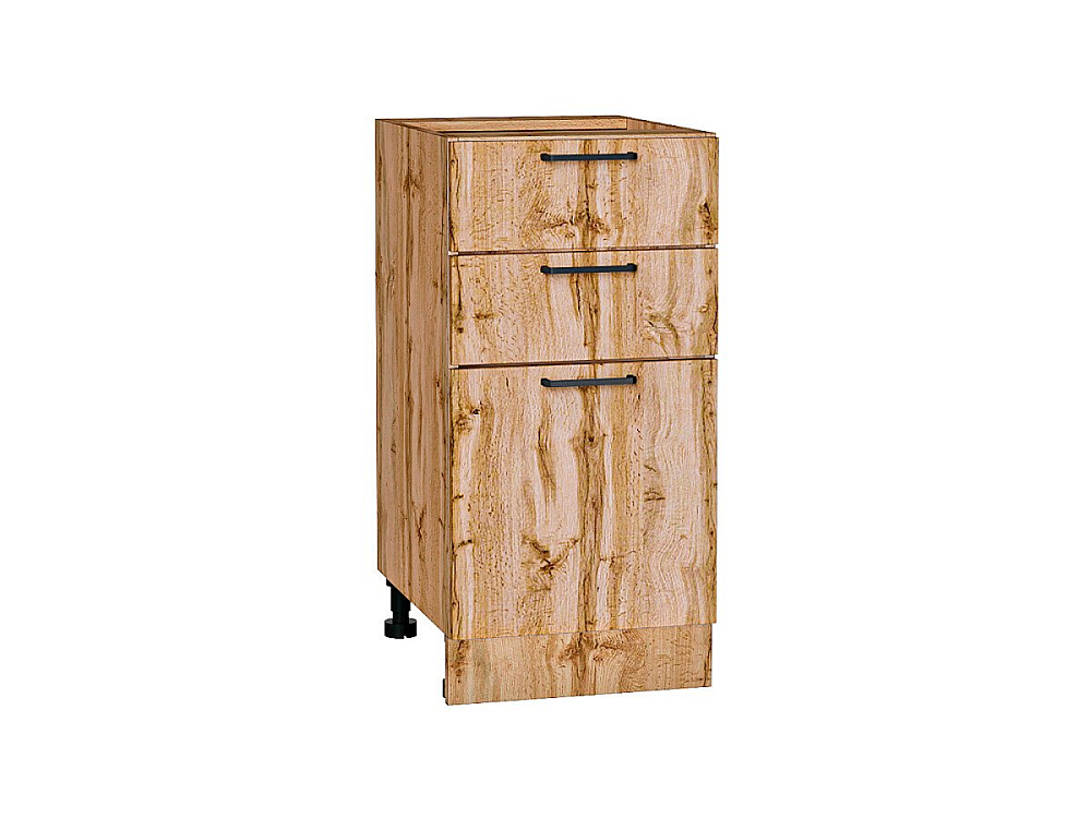 Шкаф нижний с 3-мя ящиками Флэт (816х400х478) Дуб Вотан/wotan oak 2s