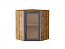 Шкаф верхний угловой остекленный Сканди (716х600х600) Дуб Вотан/Graphite Softwood