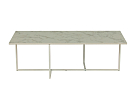 Стол журнальный Скарлетт (прямоугольный) мрамор белый / металл: белый