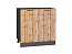 Шкаф нижний с 2-мя дверцами Флэт (816х800х478) Graphite/Wotan Oak 2S
