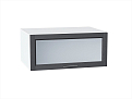 Шкаф верхний горизонтальный остекленный с увеличенной глубиной Сканди (358х800х576) Белый/graphite softwood