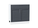 Шкаф нижний с 2-мя дверцами и ящиком Сканди (816х800х480) Белый/graphite softwood