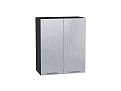 Шкаф верхний с 2-мя дверцами Валерия-М (716х600х318) graphite/Серый металлик дождь светлый