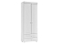 Шкаф комбинированный 2-х дверный Монако (гл.410) (белый/ПВХ белое дерево)