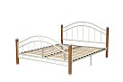 Кровать двухспальная Скарлетт (ш.1800) профиль: masa decor таксония / металл: белый