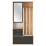 Шкаф для прихожей 65.08 Антре с зеркалом дуб золотой/диамант серый/ДВПО белый/ткань велюр forward 910 крем