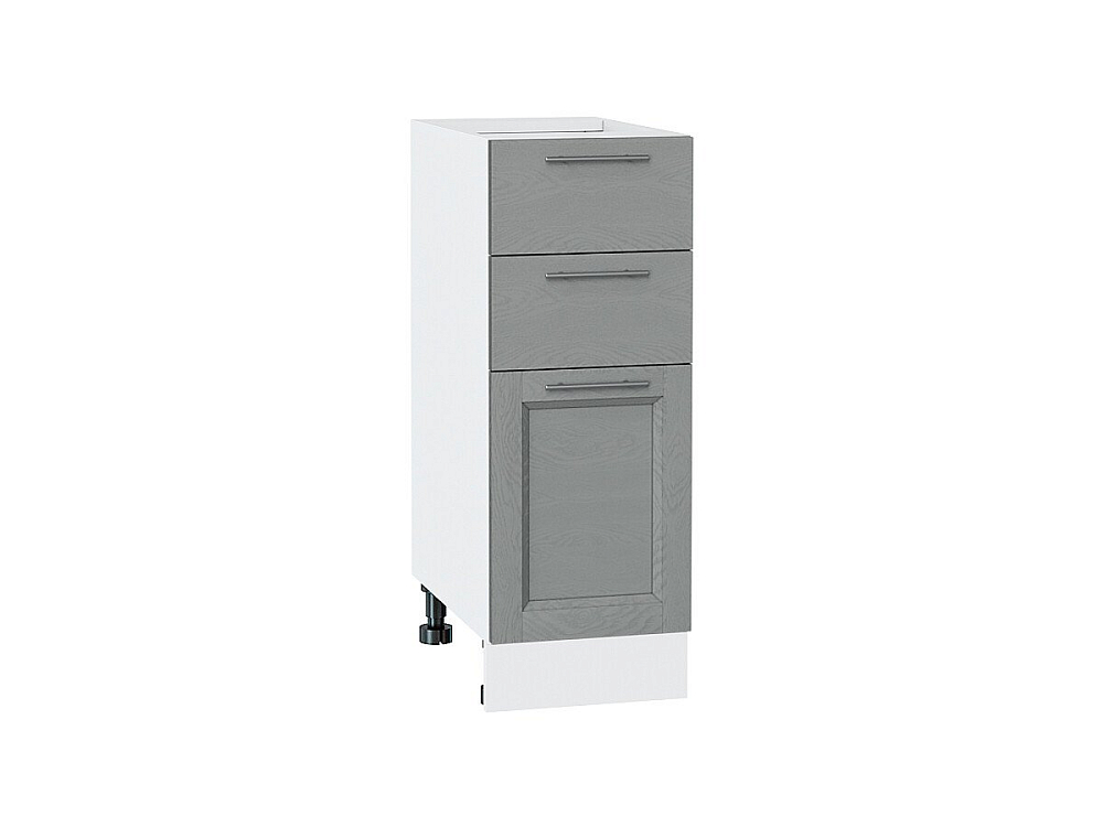 Шкаф нижний с 3-мя ящиками Сканди (816х300х480) Белый/grey softwood
