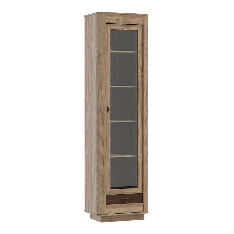 Шкаф витрина 34.06 Фантазия дуб каньон/дуб кальяри/профиль masa decor дуб каньон/ДВПО венге/стекло