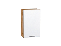 Шкаф верхний с 1-ой дверцей Валерия-М (716х450х318) Дуб Вотан/Белый металлик