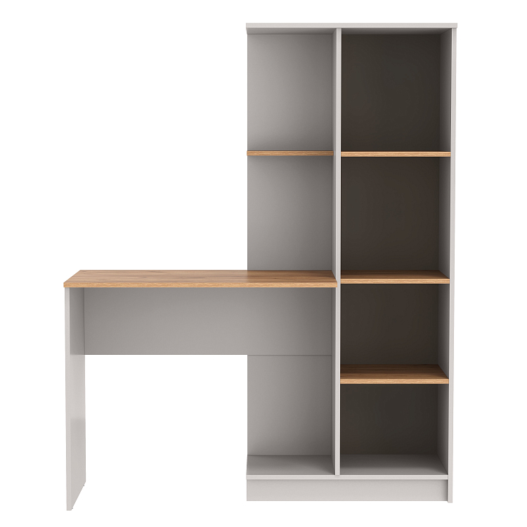 Стол письменный 89.15 Прайм (с полками левый) кашемир/дуб золотой