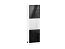 Шкаф пенал с 2-мя дверцами под технику Валерия-М (2132х600х574) Белый/Черный металлик дождь