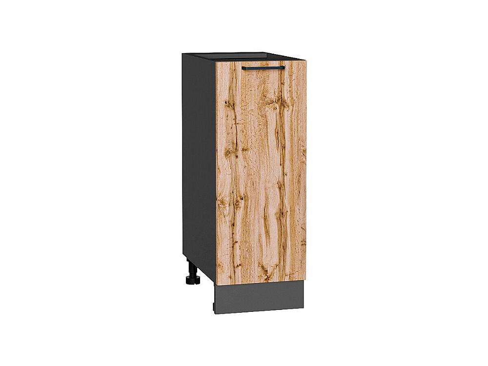 Шкаф нижний с 1-ой дверцей Флэт (816х300х478) graphite/wotan oak 2s