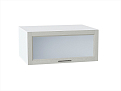 Шкаф верхний горизонтальный остекленный с увеличенной глубиной Сканди (358х800х576) Белый/cappuccino softwood