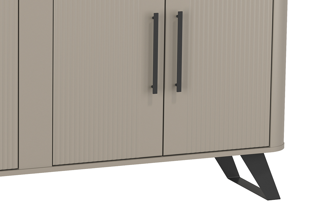 Комод 76.04 Фиделия серый камень/мрамор черный/ДВПО серый камень/пленка ПВХ серый камень/профиль masa decor серый камень