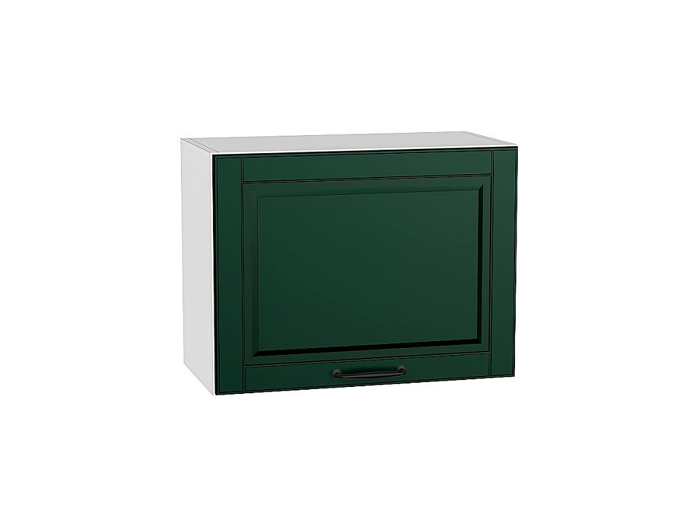 Шкаф верхний горизонтальный Дублин (458х600х318) Белый/special green