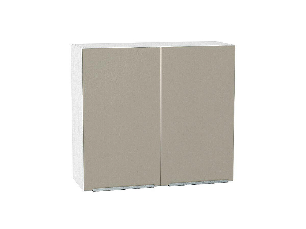 Шкаф верхний с 2-мя дверцами Фьюжн (716х800х320) Белый/silky grey