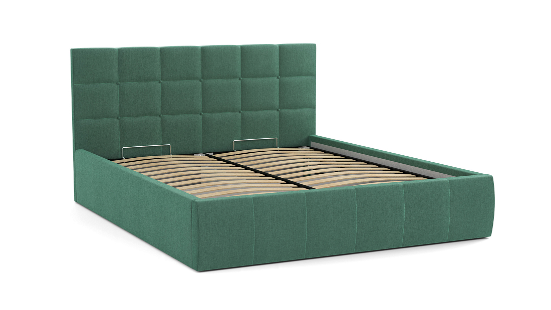 Кровать "Диана" 1400 (Н=1010мм) с подъемным мех. жаккард тесла грин