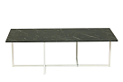 Стол журнальный Скарлетт (прямоугольный) мрамор черный / металл: белый