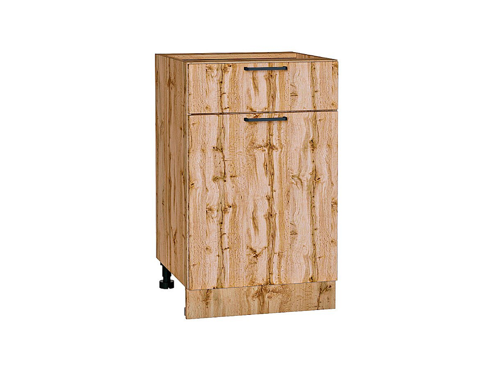 Шкаф нижний с 1-ой дверцей и ящиком Флэт (816х500х478) Дуб Вотан/wotan oak 2s