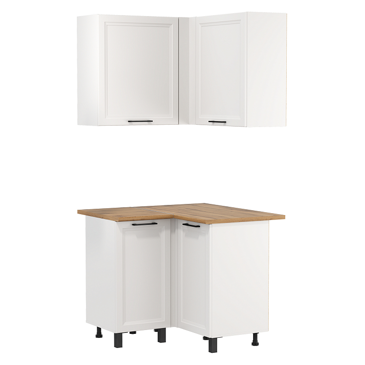 Шкаф навесной угловой Римини белый/ДВПО белый/ПВХ белый О/профиль ПВХ белый О