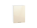 Шкаф верхний с 1-ой дверцей Валерия-М (716х500х318) Белый/Бежевый металлик
